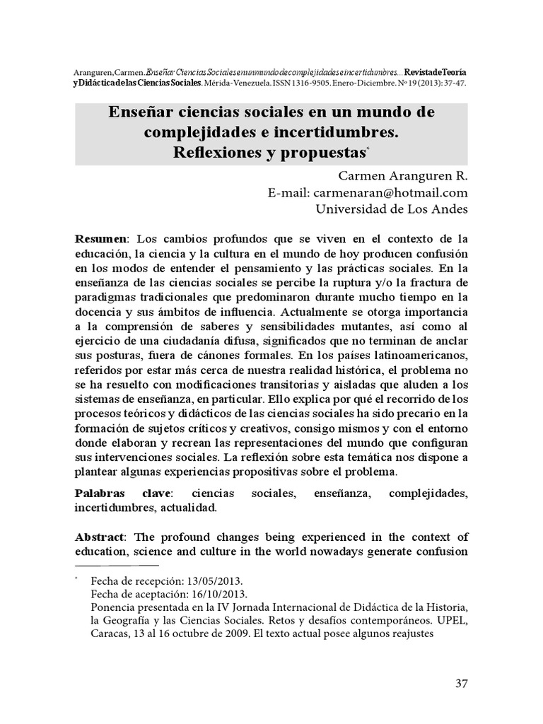 Retos en la Enseñanza de Ciencias Sociales | PDF | Science | Conocimiento
