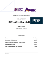 Group 15 EMD332 Machine Design Report - 2D Camera Slider