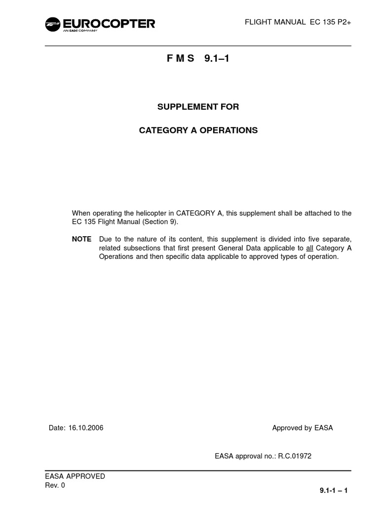 EC 135 P2+ Flight Manual Supplement | PDF | Takeoff | Aerospace Engineering