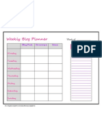 Weekly Blog Planner