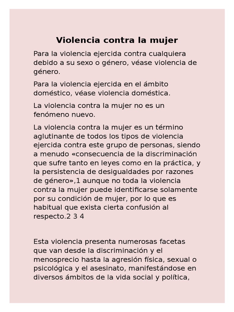 Violencia Contra La Mujer | PDF | La violencia contra las mujeres | Sexo