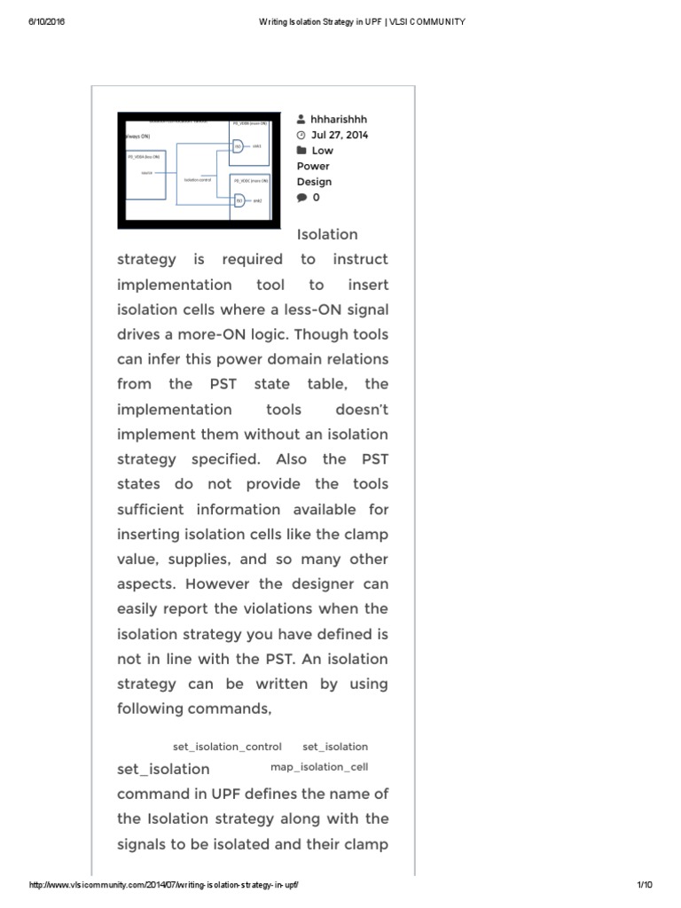 UPF Isolation Strategy for VLSI Design | PDF | Signal (Electrical ...