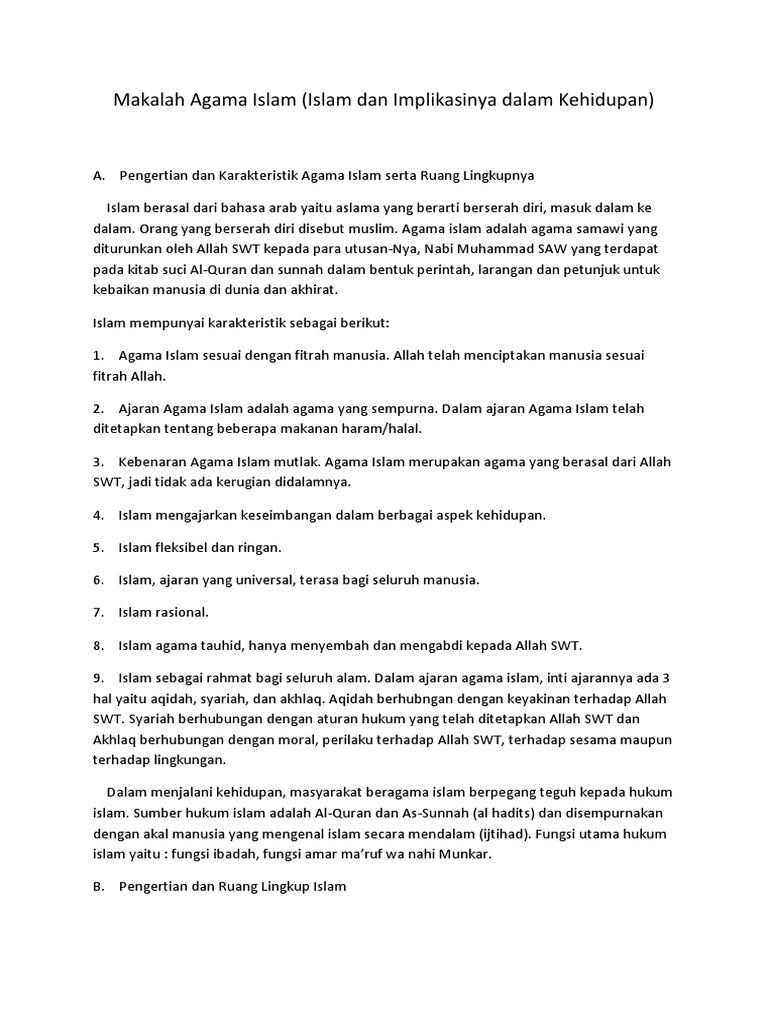 Makalah Agama Islam