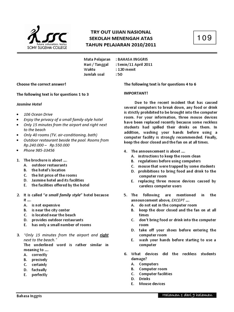 Soal 109 Bahasa Inggris Global Warming Paper