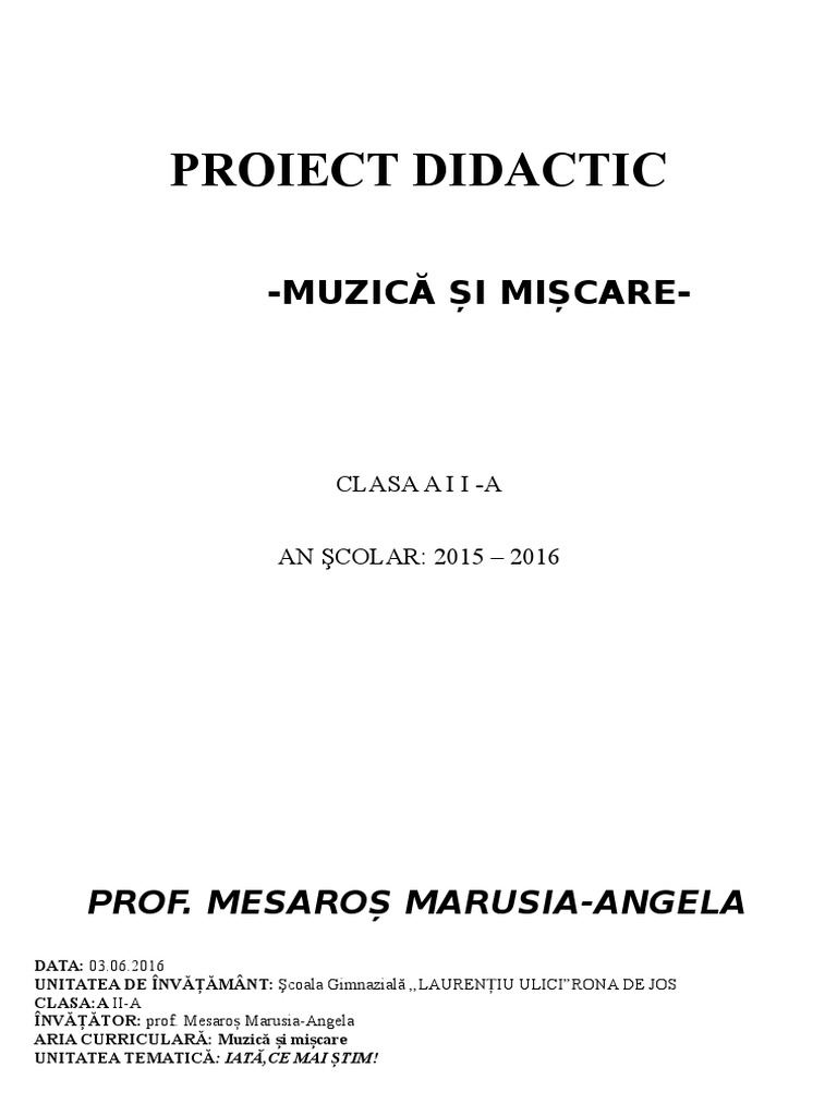 Proiect Didactic Mm Cls2