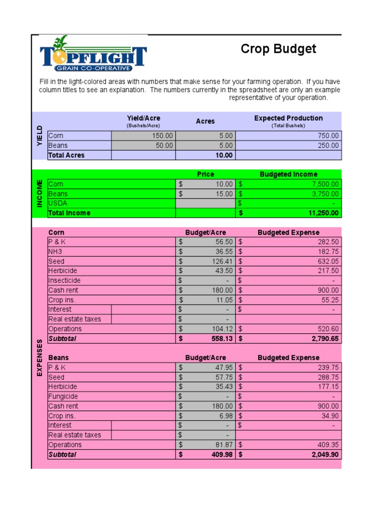 Farm Enterprise Budget Overview | PDF