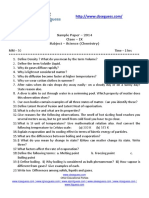 Sample Paper - 2014 Class - Ix Subject - Science (Chemistry)