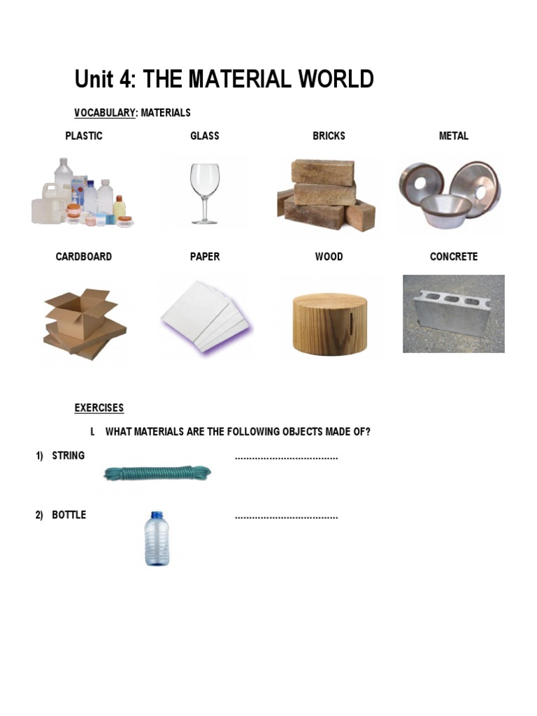 Unit 4 The Material World | PDF | Sustantivo | Tipología Lingüística