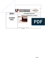 Examen Final: Ep Ingeniería Industrial Control Estadístico de La Calidad