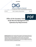 OIG State Department Evaluation of Email Records Management and Cybersecurity Requirements