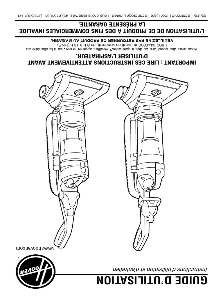 Hoover Windtunnel 2 Bagless UH70820 User Manual PDF Vacuum Cleaner