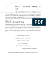 Main Difference - Technical Writing Vs Literary Writing
