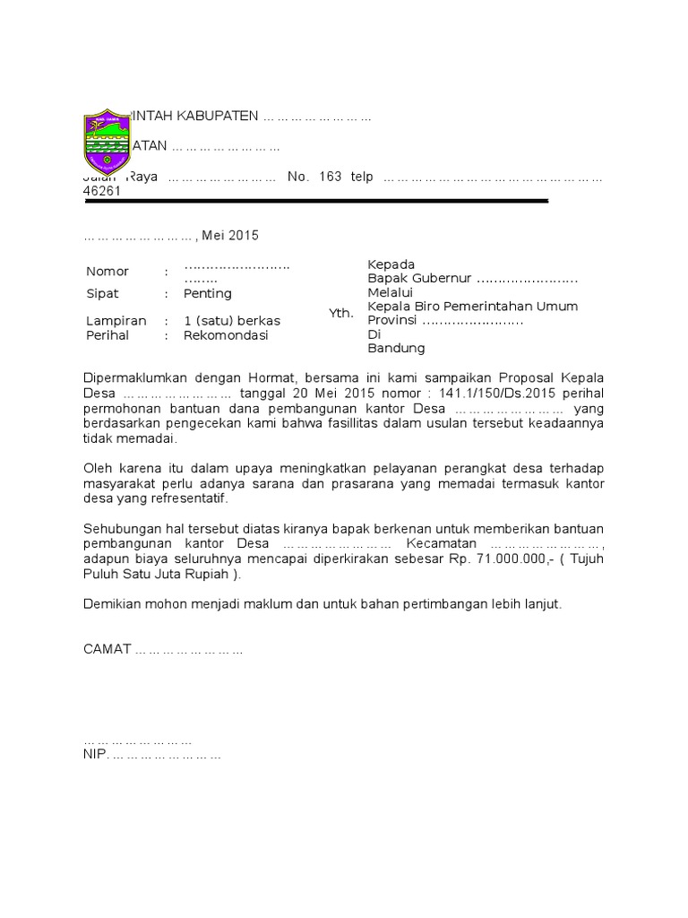 Proposal Pembangunan Kantor Desa