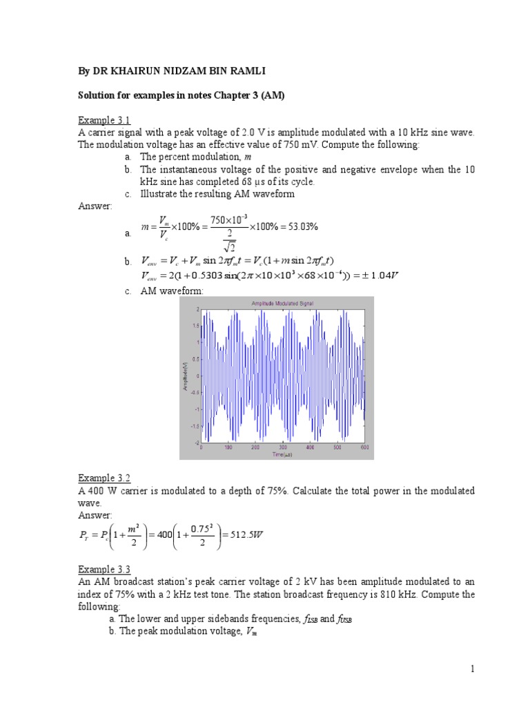 Am Modulation Amplitude Broadcast Engineering