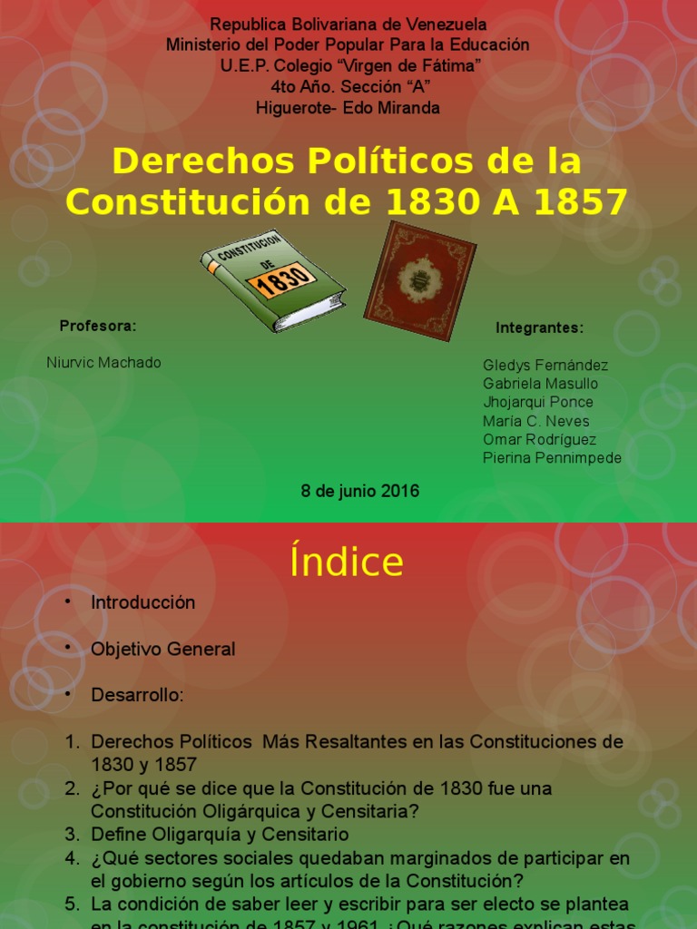 Derechos Políticos de la Constitución de
