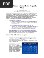 How to Create a Power Point Jeopardy Quiz