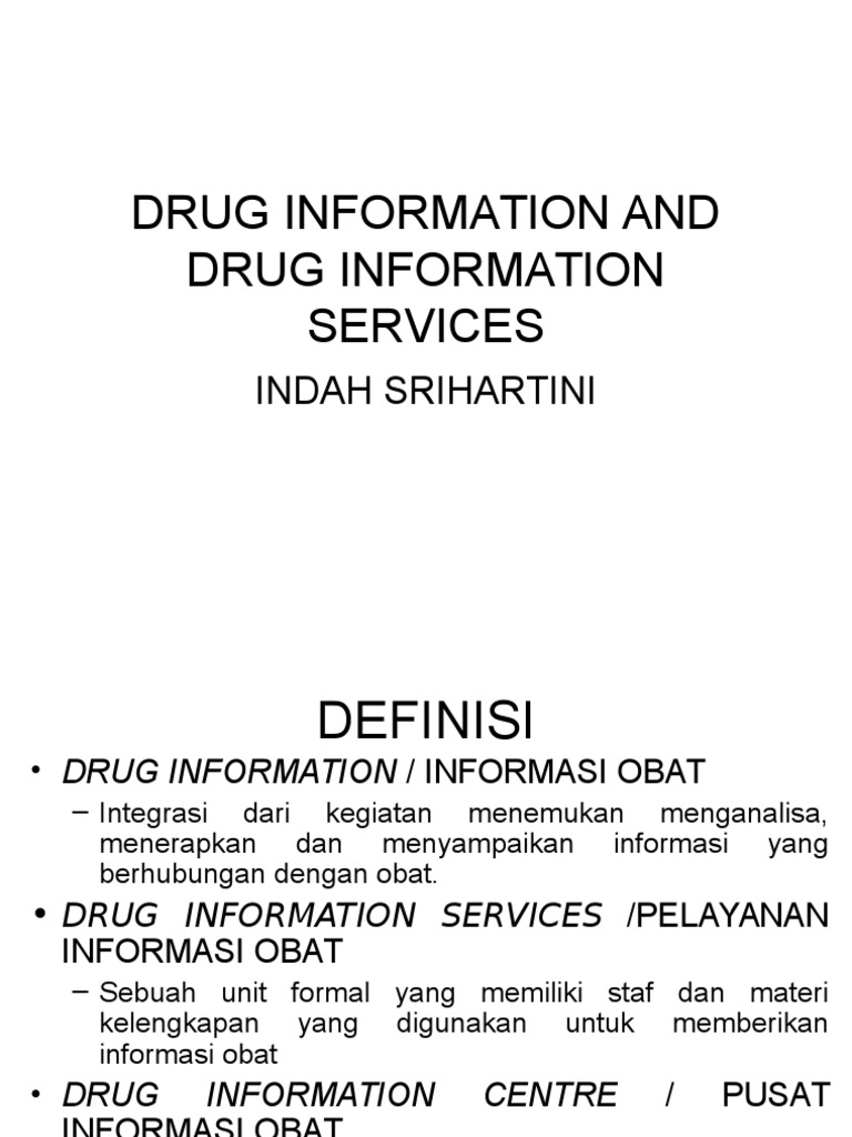 Pusat Informasi Obat dan Layanan | PDF
