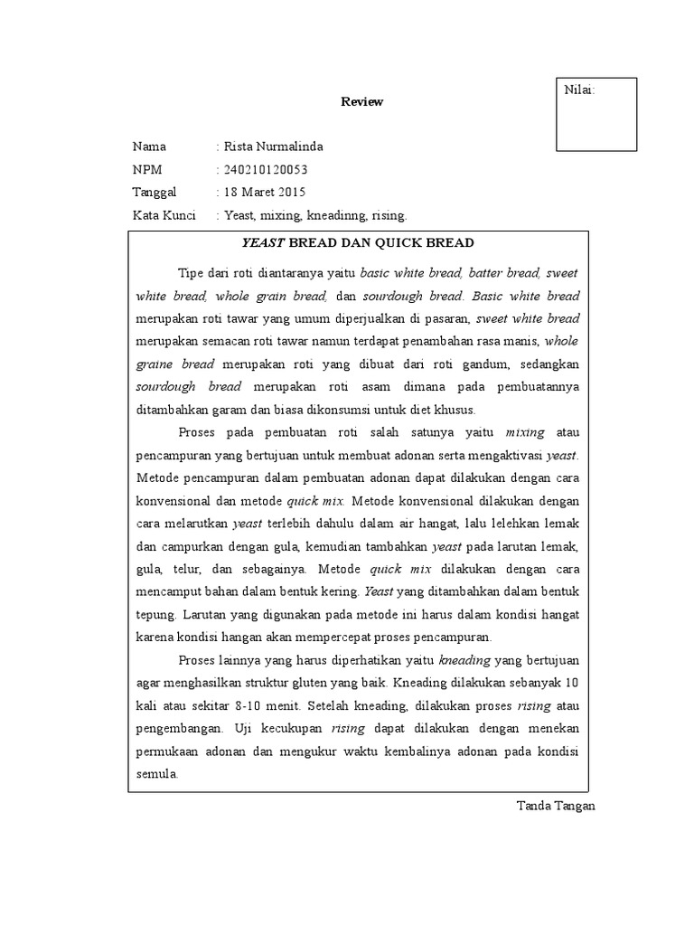 Review Quick Bread | PDF