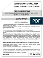 Prova Educacao Profissional 16h30min As 19h30min2012