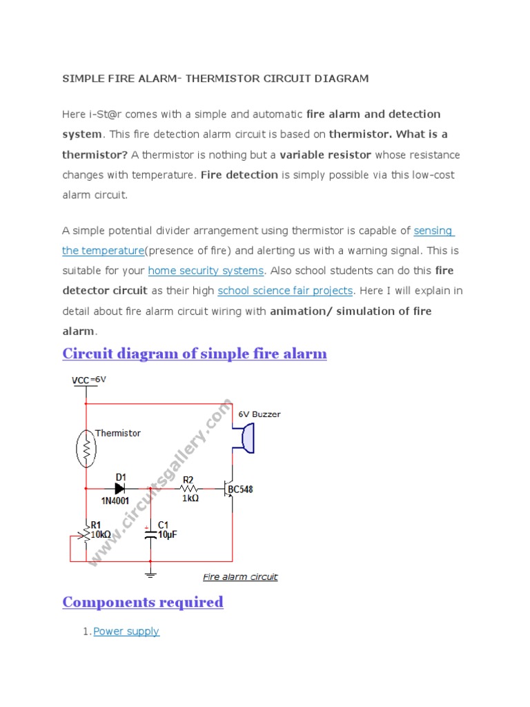 Simple Fire Alarm PDF Electrical Resistance And Conductance Resistor