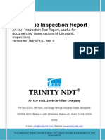 Ultrasonic Inspection NDT Sample Test Report Format