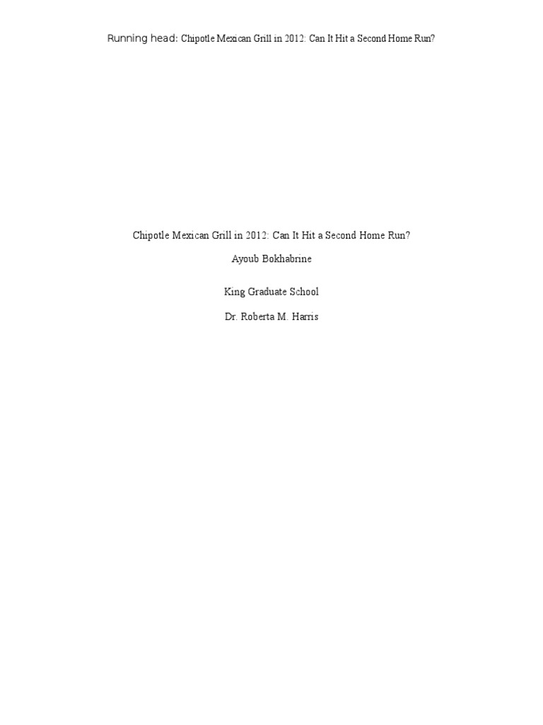 Chipotle's 2012 Growth Strategies | PDF | Chipotle Mexican Grill | Fast ...