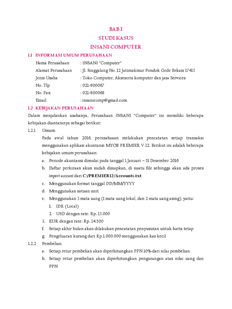 Contoh Studi Kasus Myob Multi Currency PDF