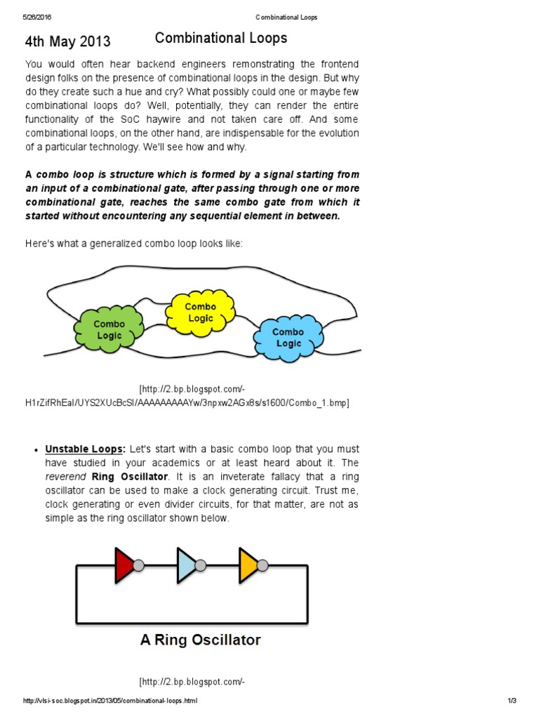 Combinational Loops Electronic Oscillator Electronic Circuits