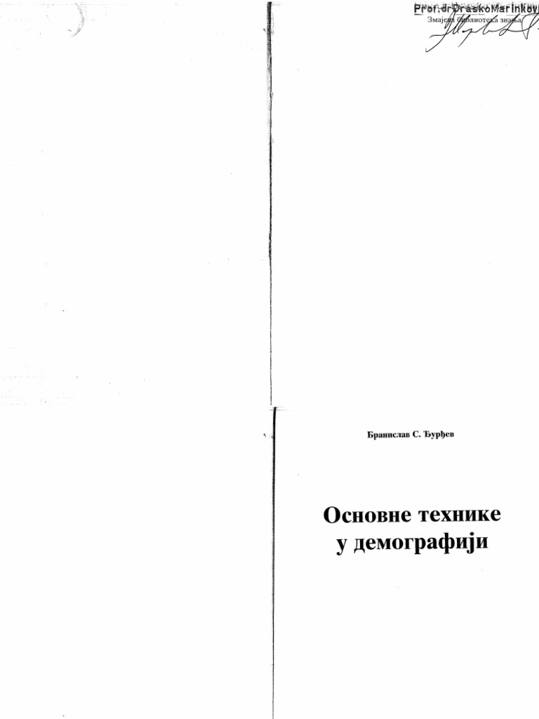 Osnovne Tehnike U Demografiji-Branislav S. Djurdjev | PDF