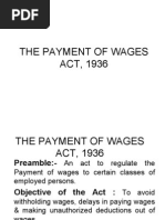 The Payment of Wages Act, 1936
