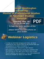 GW Online Paralegal Studies May 18th Webinar