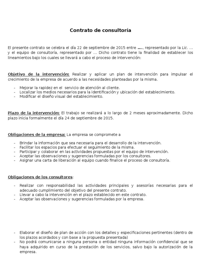 Contrato de consultoría