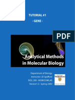 Analytical Methods in Molecular Biology: Tutorial #1 - Gene