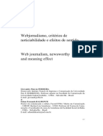 Webjornalismo, Critérios de Noticiabilidade e Efeitos de Sentido