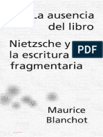 La Ausencia Del Libro. Nietzsche y La Escritura Fragmentaria - Maurice Blanchot