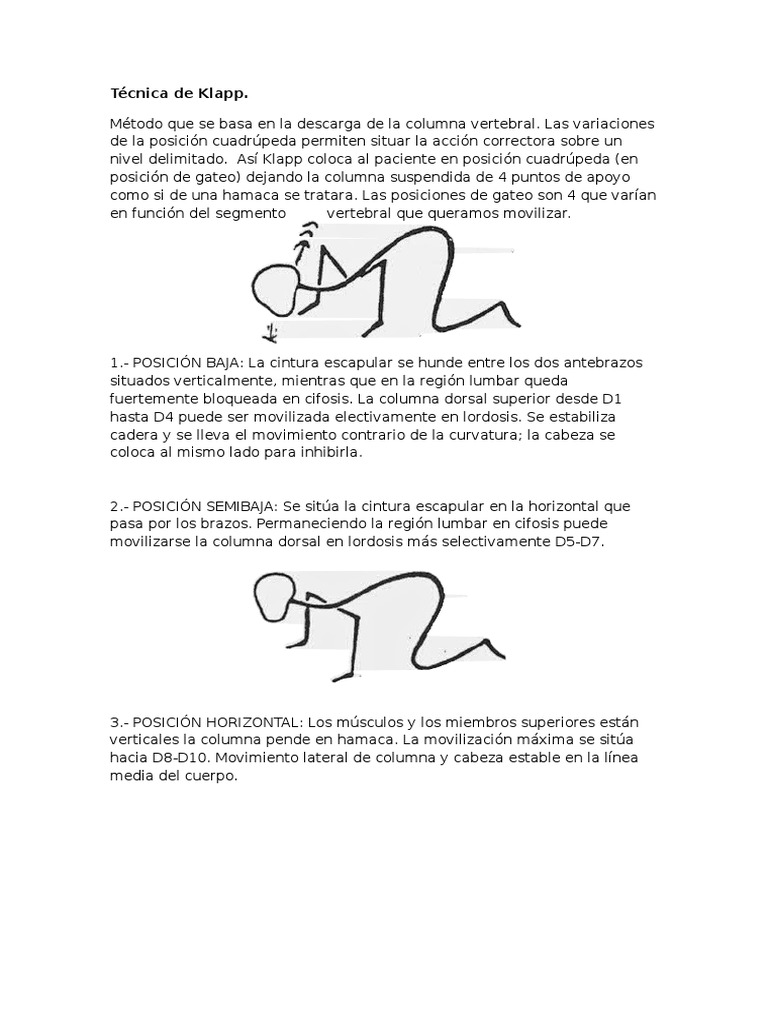 Técnica de Klapp | PDF | Escoliosis | Términos anatómicos de ubicación