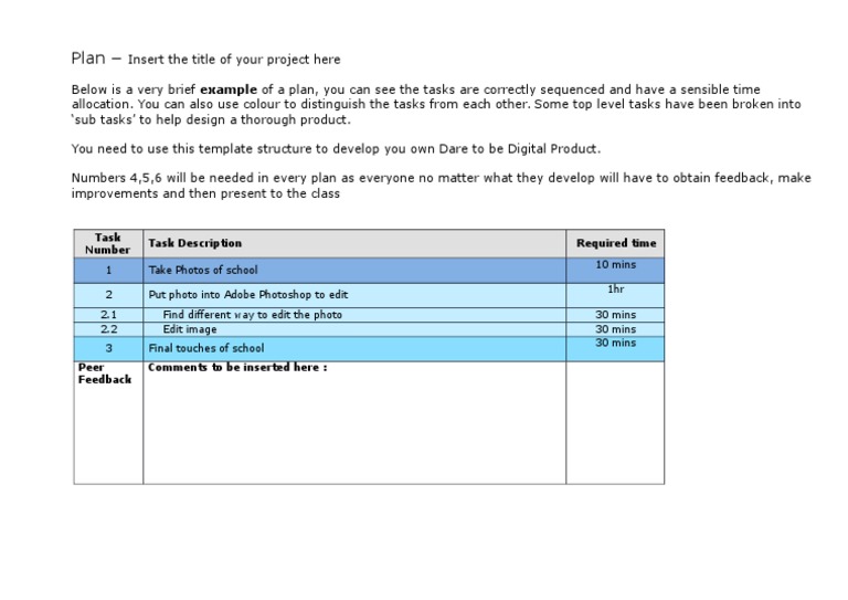 Digital Product Plan Template | PDF