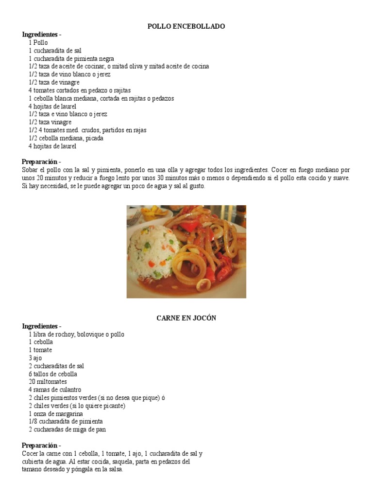 5 Recetas De Comidas En Ingles Y Espanol Cilantro Ingredientes De Comida