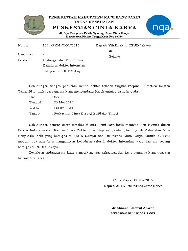 Surat Undangan Camat