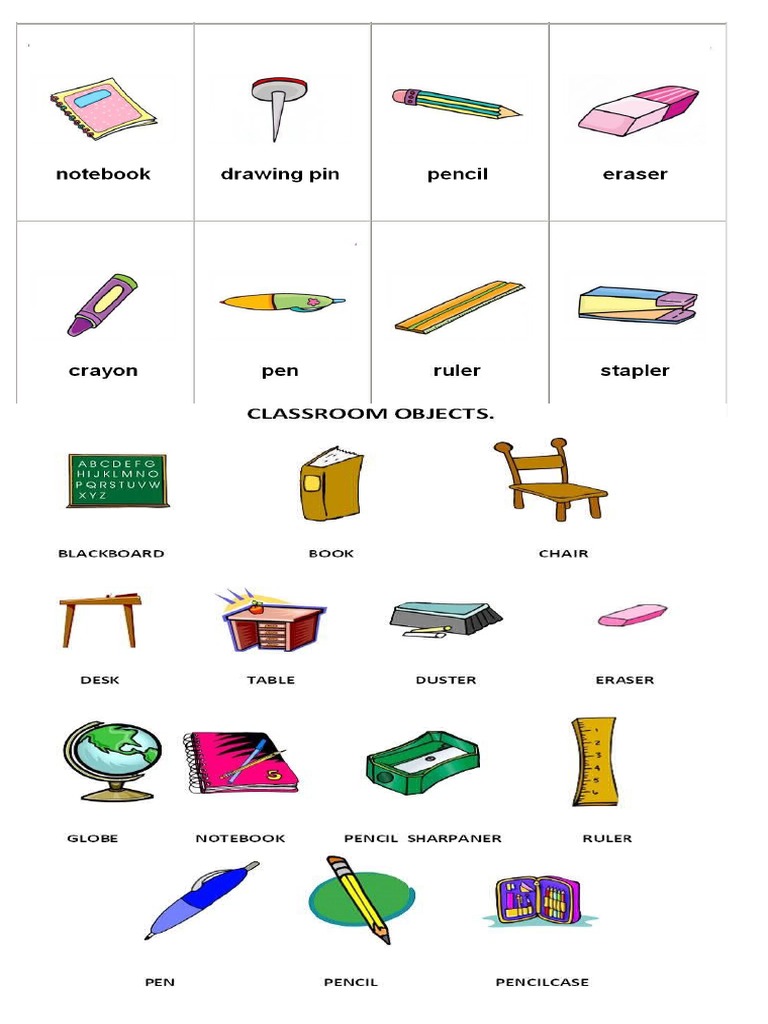 Utiles Escolares en Ingles | PDF