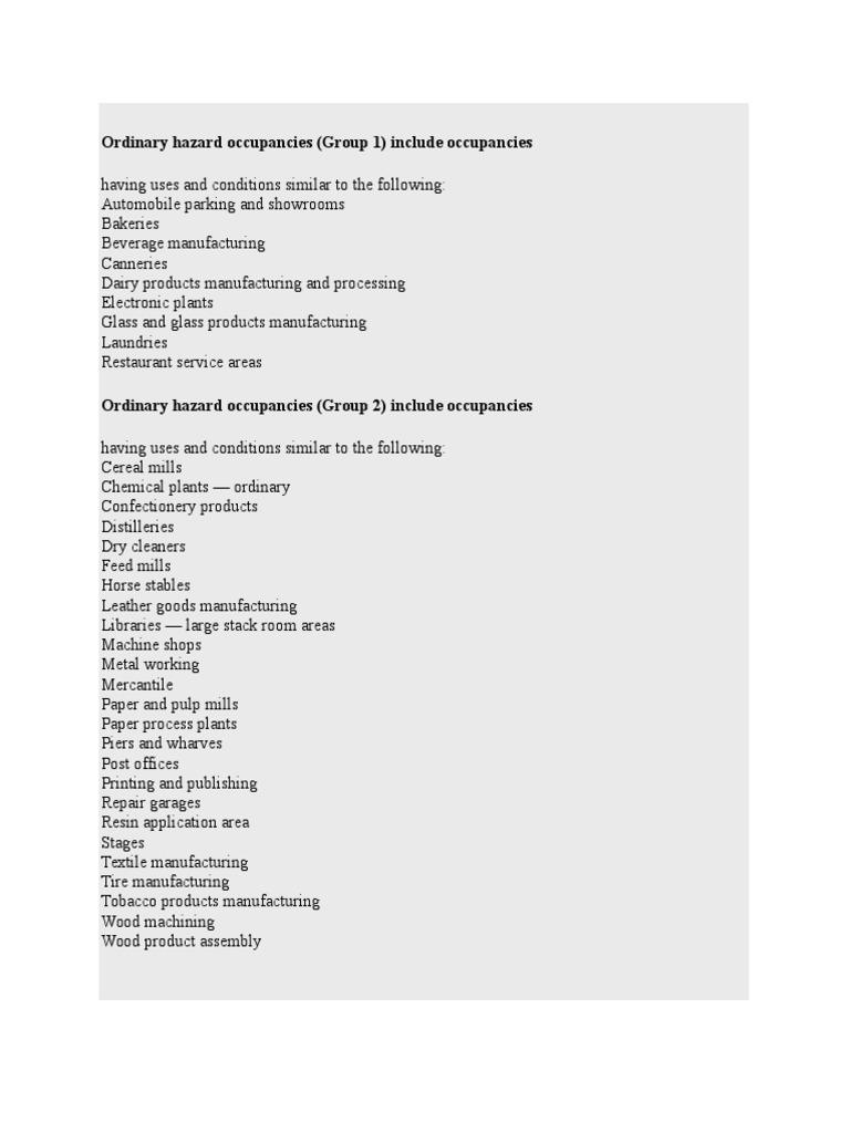 Hazard Occupancy and Pipe Schedules | PDF | Fire Sprinkler System | Paint