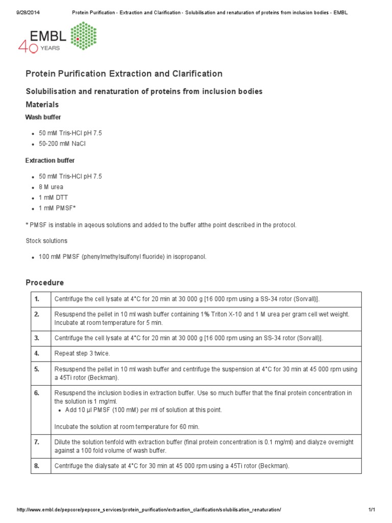 Protein Purification Extraction and Clarification Solubilisation