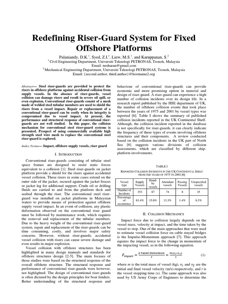 Redefining Riser-Guard System For Fixed Offshore Platforms | PDF ...