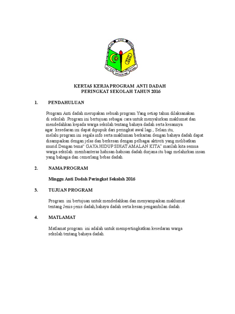 Doa Program Anti Dadah