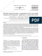 Principal Component Analysis An Appropriate Tool For Water Quality PDF