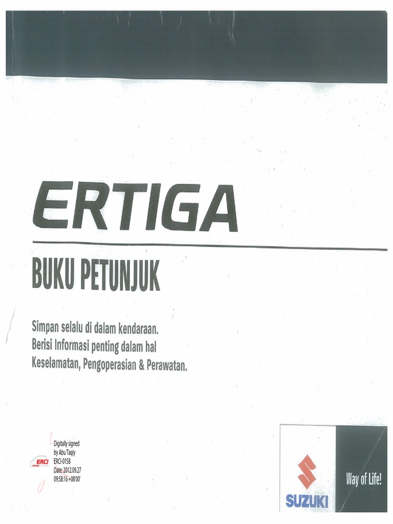 Manual Suzuki Ertiga | PDF | Motor Vehicle | Motor Vehicle