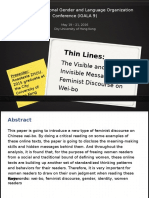 Anastasia Zhou: Thin Lines - The Visible and Invisible Messages in Femininst Discourse On Wei-Bo