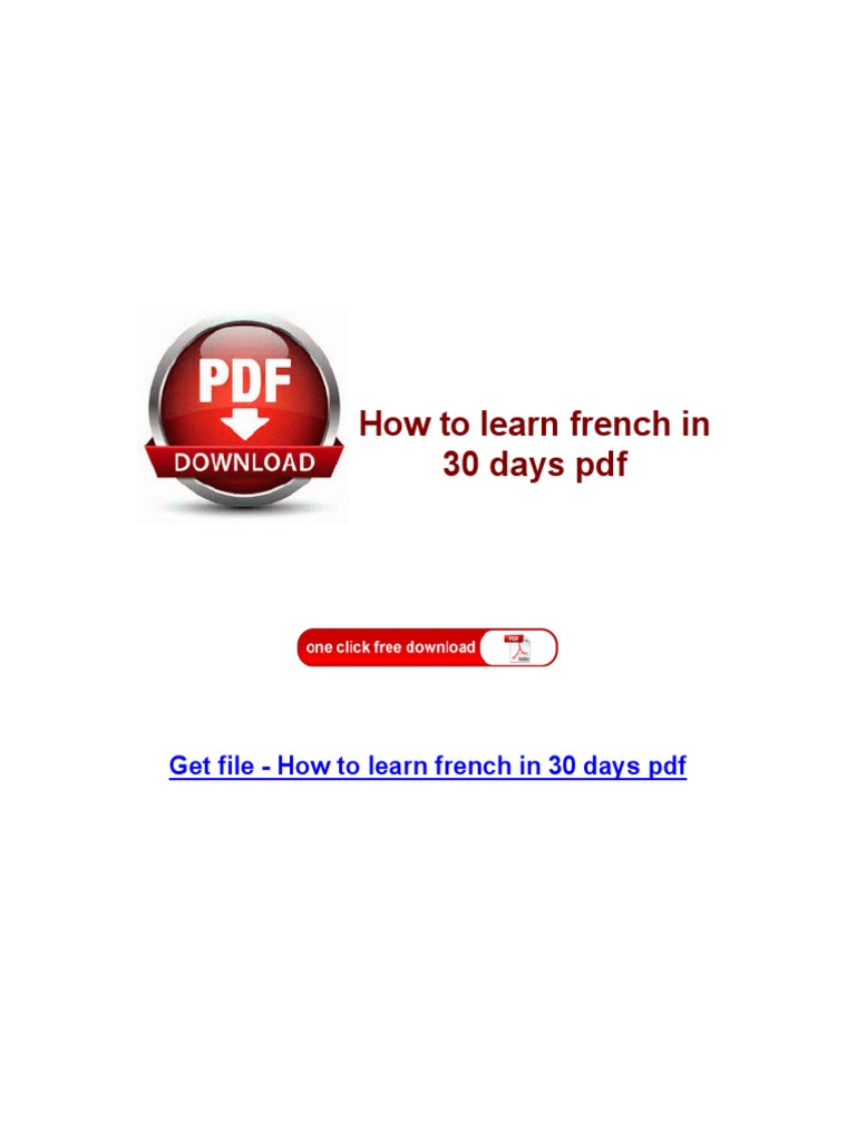 How To Learn French in 30 Days PDF | PDF | Computer Hardware | System ...