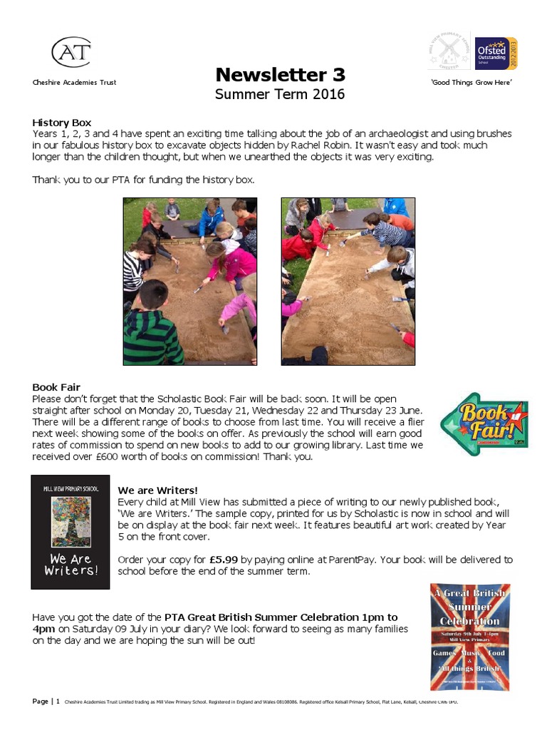 Mill View Primary School Summer Newsletter | PDF | Social Science ...