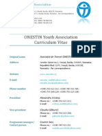 ONESTIN Youth Association - Curriculum Vitae